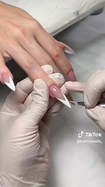 Video thumbnail for French Tip Nails Design with Almond Shape and Heart Detail