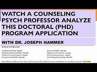 Video thumbnail for Watch a Counseling Psych Professor Analyze this Doctoral (PhD) Program Application