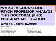 Video thumbnail for Watch a Counseling Psych Professor Analyze this Doctoral (PhD) Program Application