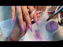 Video thumbnail for Nail Tutorial :: How to do purple and nude ombré with white 3D white flowers encapsulated