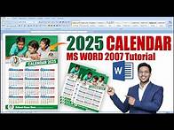 Video thumbnail for Complete 2025 Calendar Design Tutorial in MS Word 2007 | Calendar Design in MS Word Hindi Tutorial