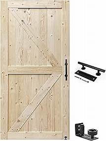 Video thumbnail for S&Z® 42 in. x 84 in. Barn Door, 20-60in Unfinished British Brace Barn Door/Modern Style/Solid Wood/Sliding Door/Simple Assembly is Required (42 in)