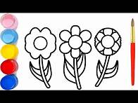 Video thumbnail for Drawing Beautiful Flowers Easy and Paint Coloring Pages