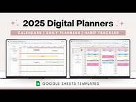 Video thumbnail for 2025 Digital Annual Planner & Monthly, Weekly, Daily Planner - Google Sheets Spreadsheet Template