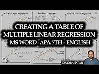Video thumbnail for How to Make Multiple Linear Regression Table in Word-APA 7th Edition