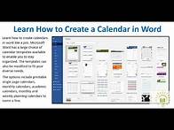 Video thumbnail for Learn How to Create a Calendar in Word