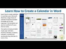 Video thumbnail for Learn How to Create a Calendar in Word