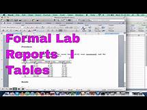 Video thumbnail for How to Properly Format a Formal Lab Report - I (Tables)