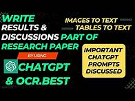 Video thumbnail for Write Results & Discussion Part of Research Paper using Chatgpt & Ocr |Chatgpt prompts |AI Tool