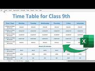 Video thumbnail for How to Create Time Table for Any Class in Ms Excel || How to make timetable in Excel