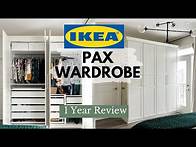 Video thumbnail for IKEA PAX Wardrobe - 1 Year Review | REAL LIFE Closet Tour | What I would do differently