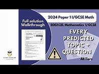 Video thumbnail for 2024 Math Paper 1 I/GCSE (Edexcel) - Predicted paper walkthrough