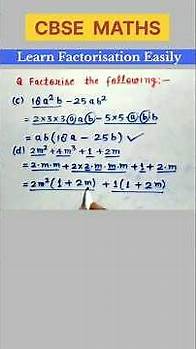 Video thumbnail for Factorisation of algebraic expressions |