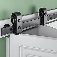 Video thumbnail for SMARTSTANDARD 40" Bifold Sliding Barn Door Hardware Kit, 3.3ft Top Mount Bi-Folding Track Kit for Double 18" Closet Pantry Laundry Doors-Smoothly and Quietly, Black [No Door]