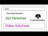 Video thumbnail for Set Notation Answers - Corbettmaths
