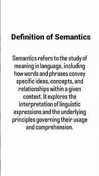 Video thumbnail for Definition of Semantics. #linguistics #englishlinguistics #english #grammar #semantics