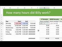 Video thumbnail for Calculating total working hours using Excel - example & discussion