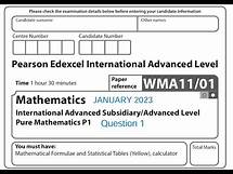 Video thumbnail for Question 1 January 2023 Pearson Edexcel IAL P1 wma11