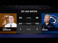 Video thumbnail for 197 LBS: #1 Bo Nickal (Penn State) vs. #14 Jake Jakobson (Lehigh) | Big Ten Wrestling
