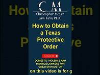 Video thumbnail for How to Obtain a Texas Protective Order