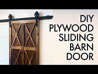 Video thumbnail for DIY Plywood Sliding Barn Door For $200 // How To Build - Woodworking