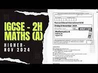 Video thumbnail for IGCSE Edexcel Maths A | Higher Paper 2 4ma1/2h | Oct Nov 2024 |Walkthrough