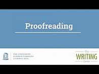 Video thumbnail for Proofreading - UNC Writing Center