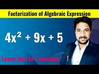Video thumbnail for Factorization of Algebraic Expression | Factorization Method | Factorisation class 8 | Factorise