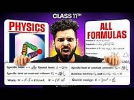 Video thumbnail for Complete Class 11th PHYSICS Formulas ⚡All Chapters Covered 🔥