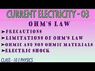 Video thumbnail for ELECTRIC CURRENT 03/OHM'S LAW/ CLASS 10/PHYSICS