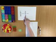 Video thumbnail for Year 5 - Subtracting fractions with denominators that are multiples of each other - Numicon