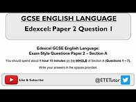 Video thumbnail for GCSE English Language Paper 2 Section A: Question 1 - Edexcel - REVISION 2017