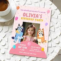 Video thumbnail for Girl Bluey Invitation Template With Photo Pink Cute Bluey Invite Printable Editable Invitation Bluey Birthday Party Invite Instant Download - Etsy Australia
