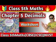 Video thumbnail for Class 5 Maths Chapter 5 Decimals Worksheet |Class 5th Maths Ratna Sagar|hpsgurugram|Naresh Sir