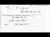 Video thumbnail for WMA11/01 (Edexcel) IAL P1 January 2021 IAL Q8 Cubic Graphs, Solving Quadratic Equations