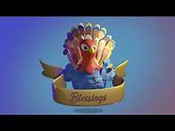 Video thumbnail for Animated Thanksgiving Card Template - Happy Thanksgiving 3D