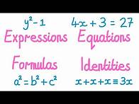 Video thumbnail for 1MM - Expressions, Equations, Formulas, Identities
