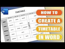 Video thumbnail for How to Create a Timetable in Word | EASY WORD TUTORIALS