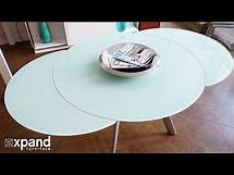 Video thumbnail for Butterfly Round Glass extending table demonstration