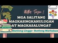 Video thumbnail for MTB MLE 1 WEEK 3 QUARTER 3 MAGKASINGKAHULUGAN AT MAGKASALUNGAT NA SALITA