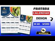 Video thumbnail for 2023 printable calendar design in Ms - word