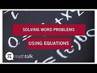 Video thumbnail for Solving Word Problem Using Equations
