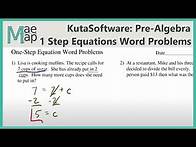 Video thumbnail for KutaSoftware: PreAlgebra- One Step Equations Word Problems
