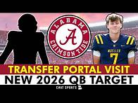 Video thumbnail for Alabama Football Rumors: Transfer Portal TE Brody Dalton Schedules Visit + NEW 2026 QB Target