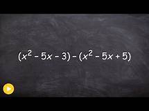 Video thumbnail for Learn how to subtract polynomials