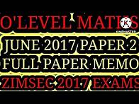 Video thumbnail for O'level Mathematics June 2017 Paper 2 Zimsec Full Question Paper @mathszoneafricanmotives