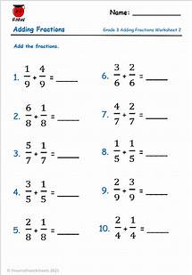 Video thumbnail for Adding Fractions with Same Denominator | Free Worksheets | Printables