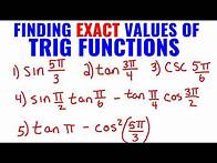 Video thumbnail for Trig Functions | Finding The Exact Value (No Calculator)