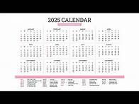 Video thumbnail for Printable Year 2025 Calendar with Holidays - VL Calendar