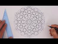 Video thumbnail for How to draw - geometry - full tutorial - basic construction of an extended 12-fold rosette